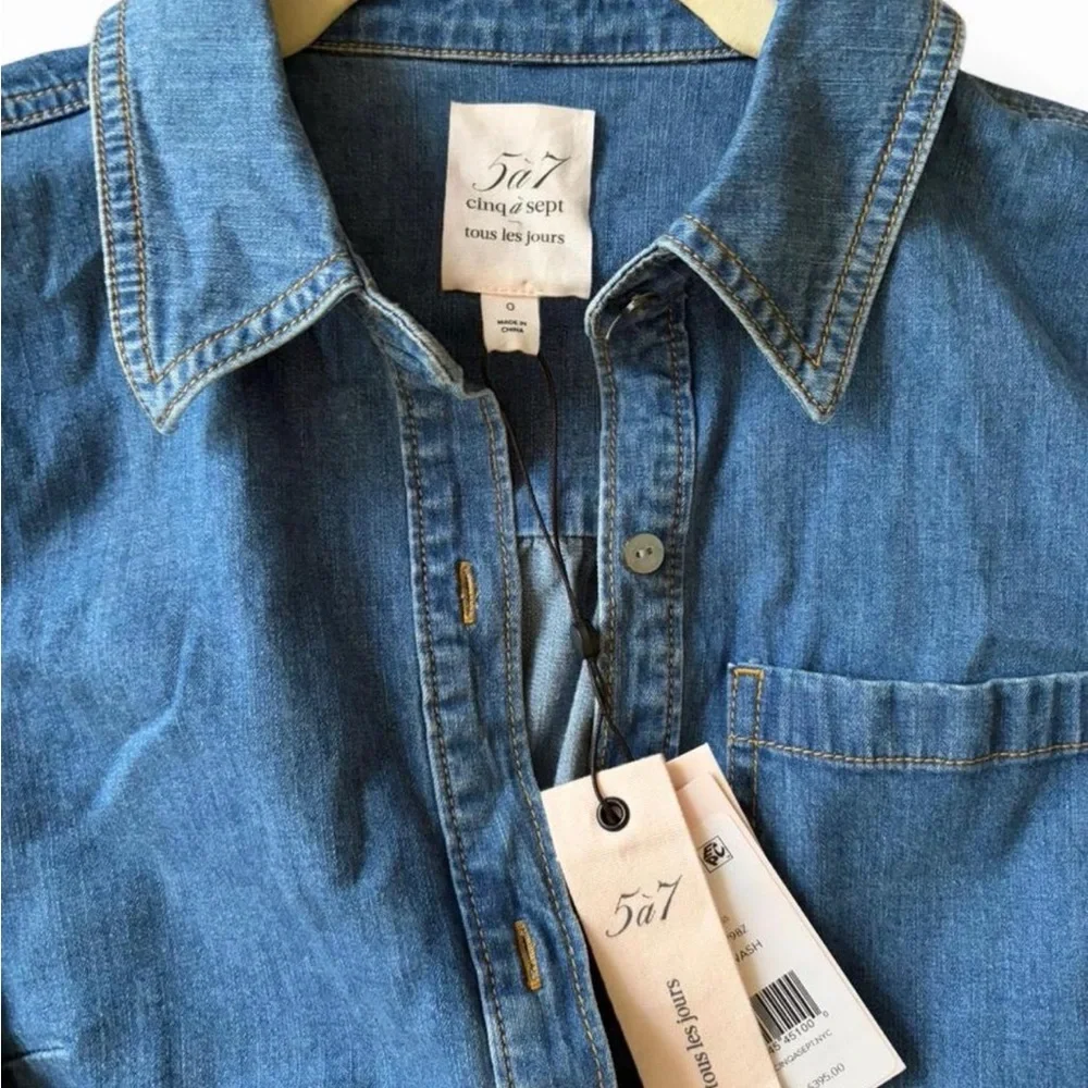 Cinq à Sept Indigo Denim dress - Picture 2 of 2